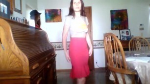 June Marie Liddy trying on clothes May 2020