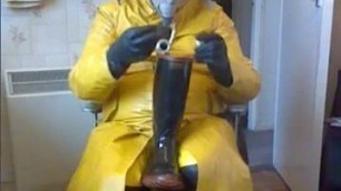 Yellow oilskin wank.