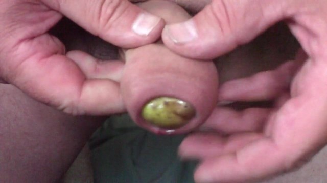 Potato in cum foreskin